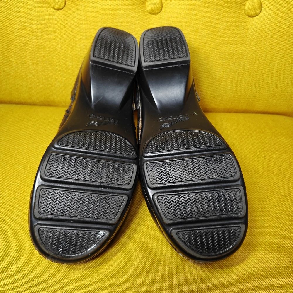 Dansko Professional Black Leather Stitched Slip On Women's Heel Clogs Size 8.5-9 - Picture 7 of 8